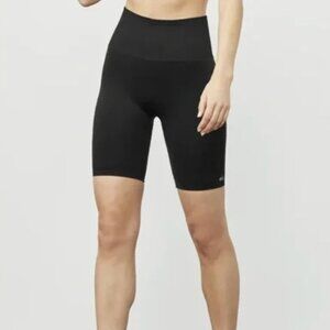ALO YOGA 7” Seamless High Waist RIBBED STRETCH Biker Bike SHORTS Black Short S